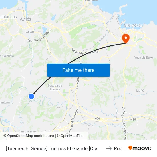 [Tuernes El Grande]  Tuernes El Grande [Cta 06351] to Roces map