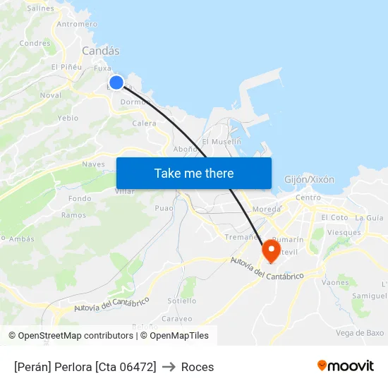 [Perán]  Perlora [Cta 06472] to Roces map
