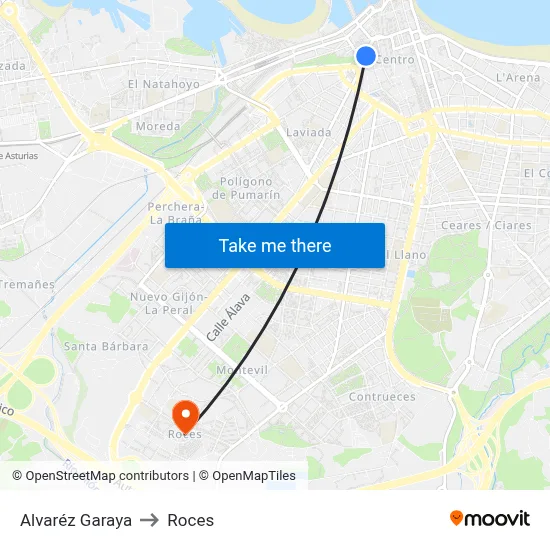 Alvaréz Garaya to Roces map