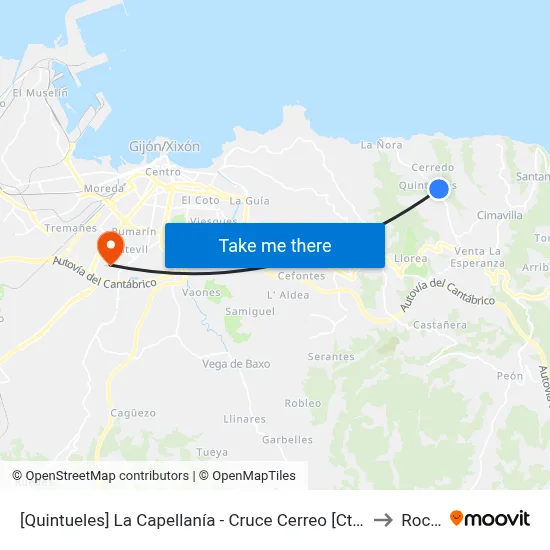 [Quintueles]  La Capellanía - Cruce Cerreo [Cta 07168] to Roces map