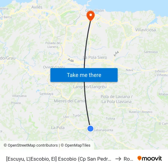 [Escuyu, L'|Escobio, El]  Escobio (Cp San Pedro) [Cta 07241] to Roces map