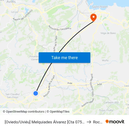 [Oviedo/Uviéu]  Melquiades Álvarez [Cta 07570] to Roces map