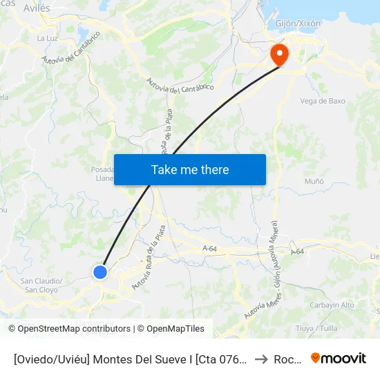 [Oviedo/Uviéu]  Montes Del Sueve I [Cta 07691] to Roces map