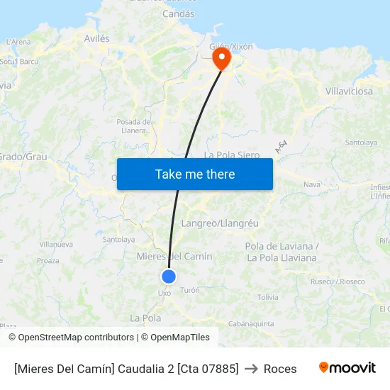 [Mieres Del Camín]  Caudalia 2 [Cta 07885] to Roces map
