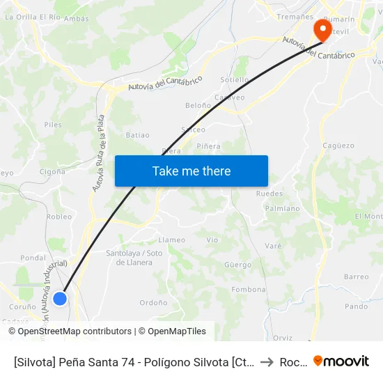 [Silvota]  Peña Santa 74 - Polígono Silvota [Cta 07953] to Roces map
