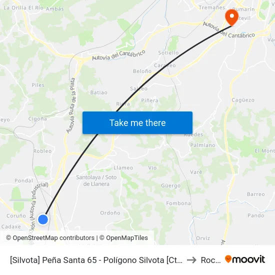 [Silvota]  Peña Santa 65 - Polígono Silvota [Cta 07954] to Roces map