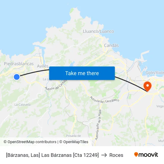 [Bárzanas, Las]  Las Bárzanas [Cta 12249] to Roces map