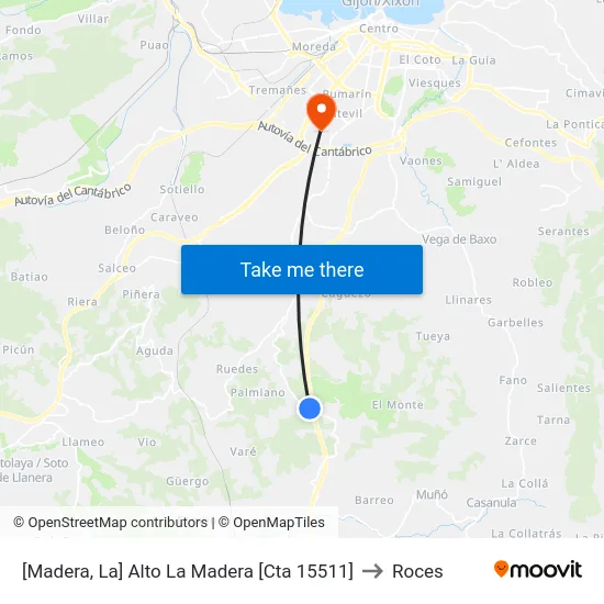 [Madera, La]  Alto La Madera [Cta 15511] to Roces map