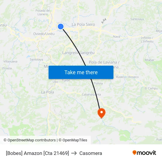 [Bobes]  Amazon [Cta 21469] to Casomera map