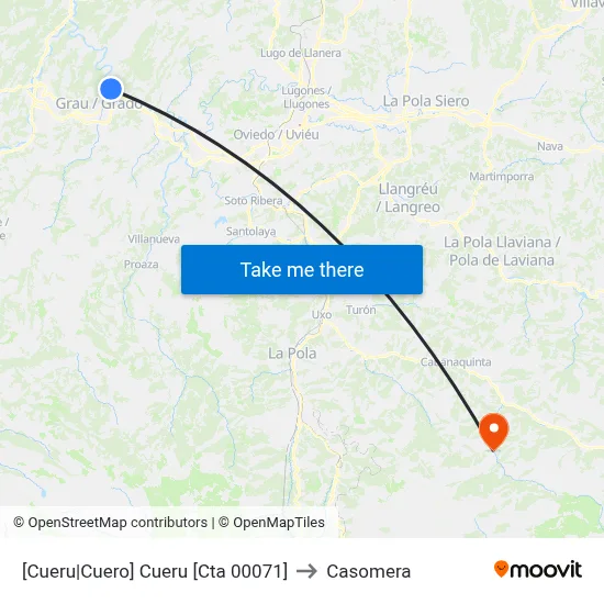 [Cueru|Cuero]  Cueru [Cta 00071] to Casomera map