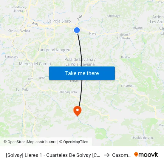 [Solvay]  Lieres 1 - Cuarteles De Solvay [Cta 00979] to Casomera map