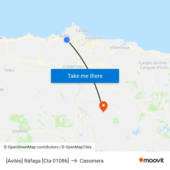 [Avilés]  Ráfaga [Cta 01086] to Casomera map