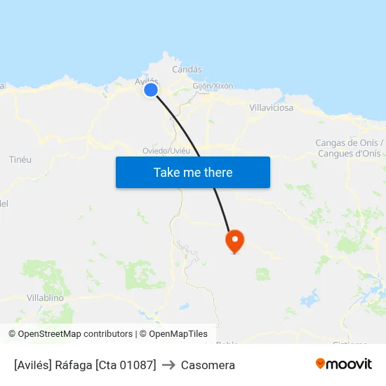 [Avilés]  Ráfaga [Cta 01087] to Casomera map