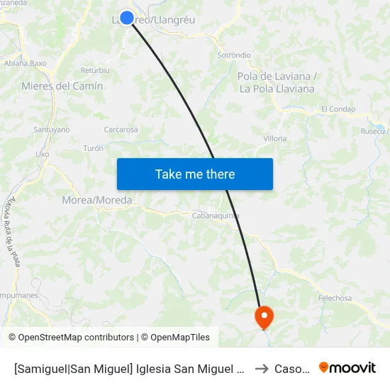 [Samiguel|San Miguel]  Iglesia San Miguel De Lada [Cta 01150] to Casomera map