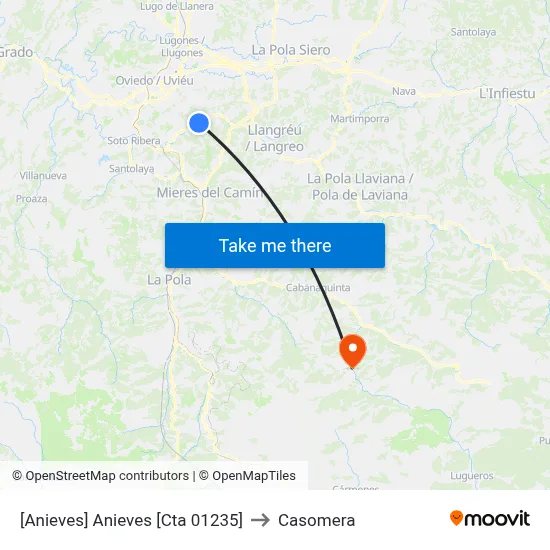 [Anieves]  Anieves [Cta 01235] to Casomera map
