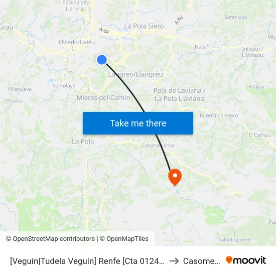 [Veguín|Tudela Veguín]  Renfe [Cta 01245] to Casomera map