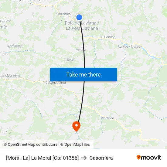 [Moral, La]  La Moral [Cta 01356] to Casomera map