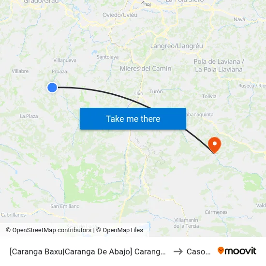 [Caranga Baxu|Caranga De Abajo]  Caranga Baxu [Cta 01623] to Casomera map