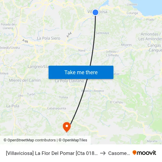 [Villaviciosa]  La Flor Del Pomar [Cta 01834] to Casomera map