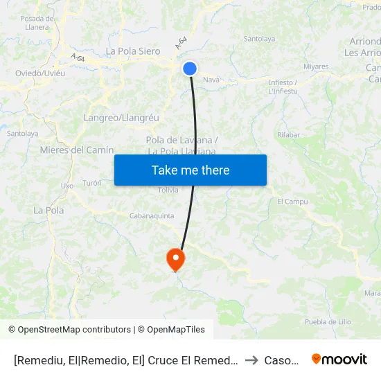 [Remediu, El|Remedio, El]  Cruce El Remediu [Cta 02148] to Casomera map