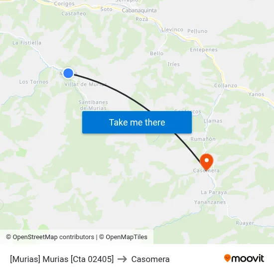 [Murias]  Murias [Cta 02405] to Casomera map