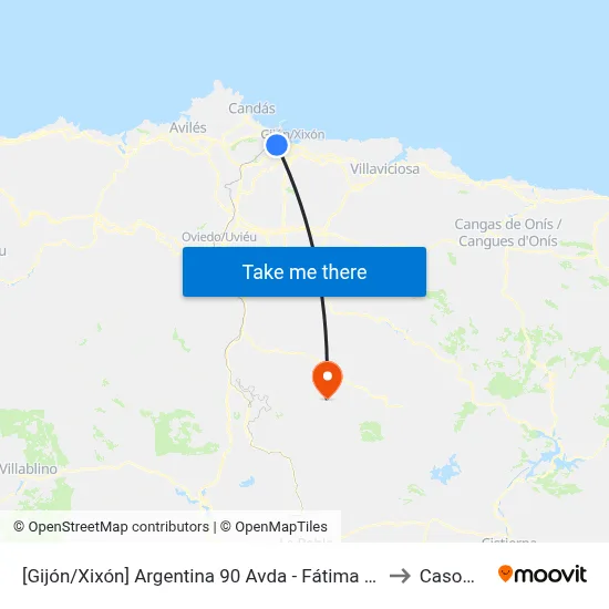 Avda. Argentina, 90 - Fátima to Casomera map