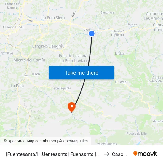 [Fuentesanta/H.Uentesanta]  Fuensanta [Cta 03180] to Casomera map