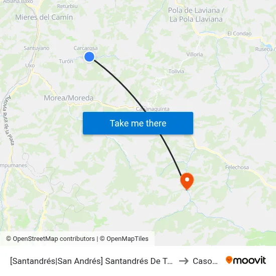 [Santandrés|San Andrés]  Santandrés De Turón [Cta 03252] to Casomera map