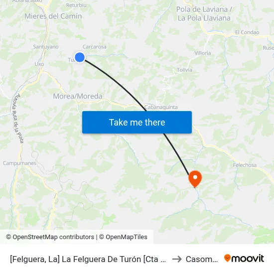 [Felguera, La]  La Felguera De Turón [Cta 03259] to Casomera map