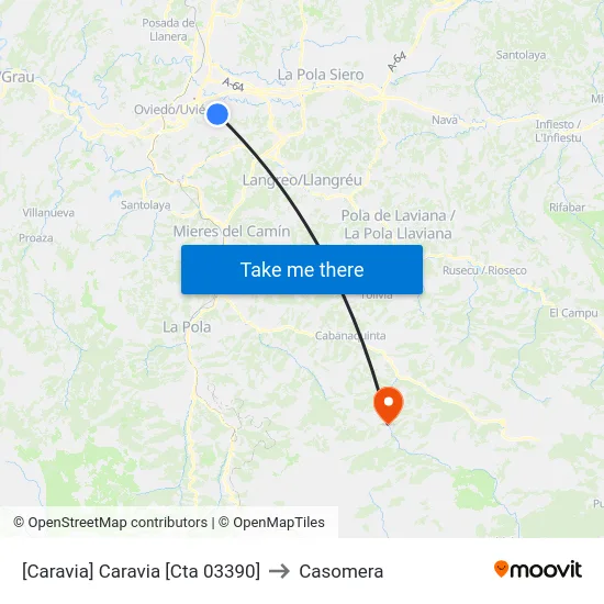 [Caravia]  Caravia [Cta 03390] to Casomera map