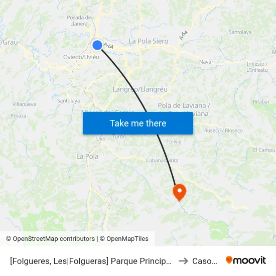 [Folgueres, Les|Folgueras]  Parque Principado [Cta 03483] to Casomera map