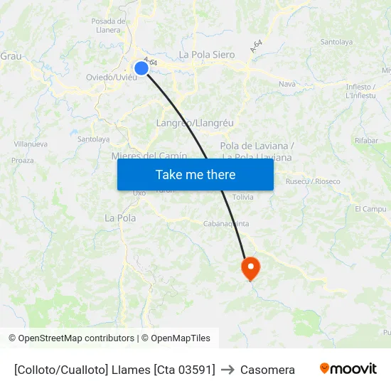 [Colloto/Cualloto]  Llames [Cta 03591] to Casomera map