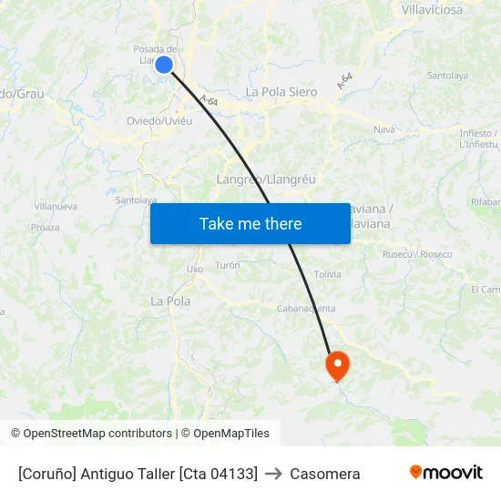 [Coruño]  Antiguo Taller [Cta 04133] to Casomera map