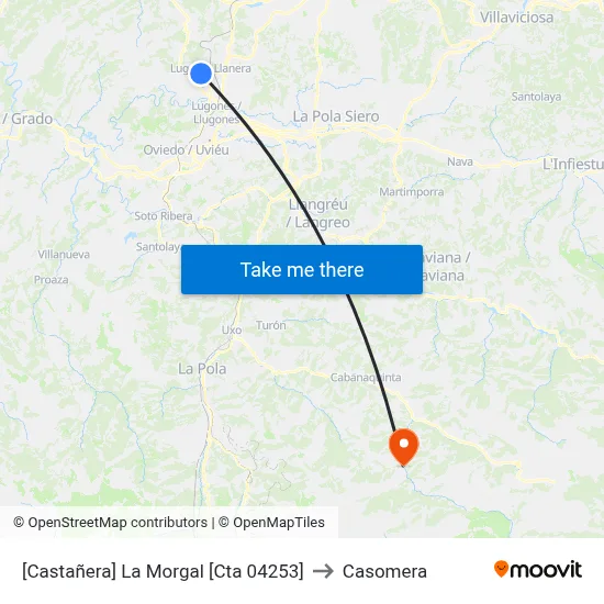 [Castañera]  La Morgal [Cta 04253] to Casomera map