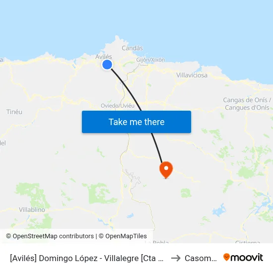[Avilés]  Domingo López - Villalegre [Cta 04332] to Casomera map