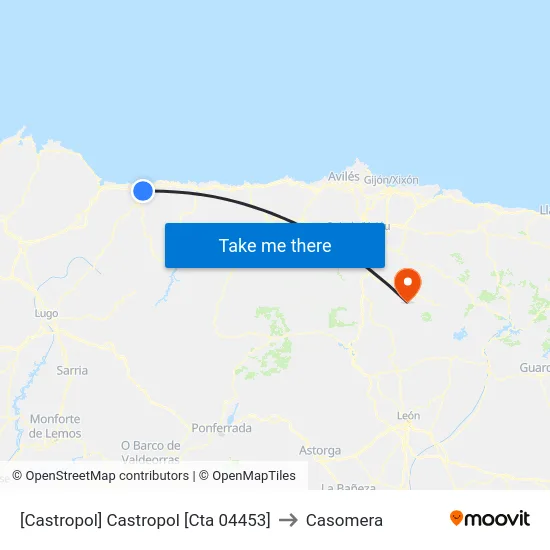 [Castropol]  Castropol [Cta 04453] to Casomera map