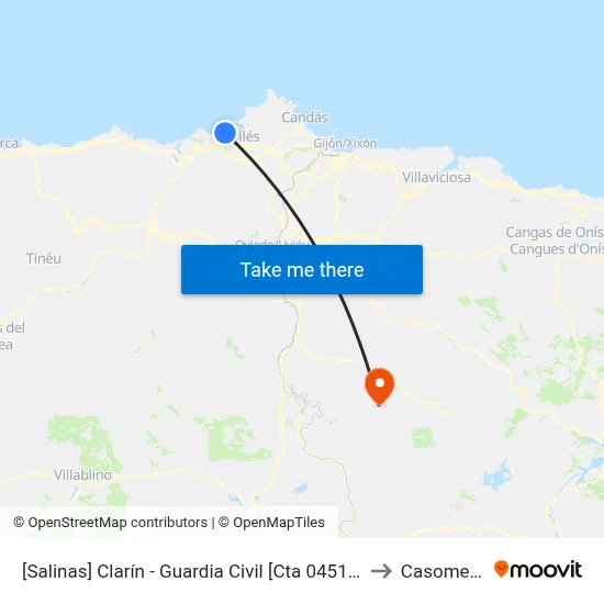 [Salinas]  Clarín - Guardia Civil [Cta 04518] to Casomera map