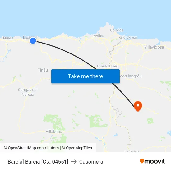 [Barcia]  Barcia [Cta 04551] to Casomera map