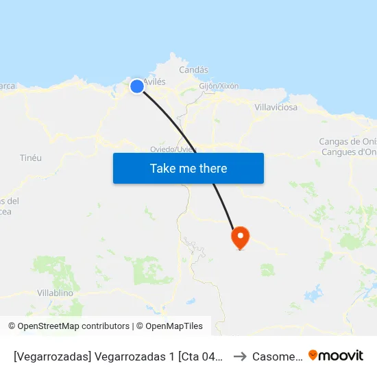 [Vegarrozadas]  Vegarrozadas 1 [Cta 04595] to Casomera map