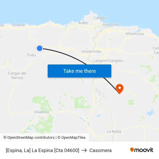 [Espina, La]  La Espina [Cta 04600] to Casomera map