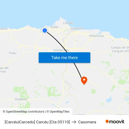 [Carcéu|Carcedo]  Carcéu [Cta 05110] to Casomera map