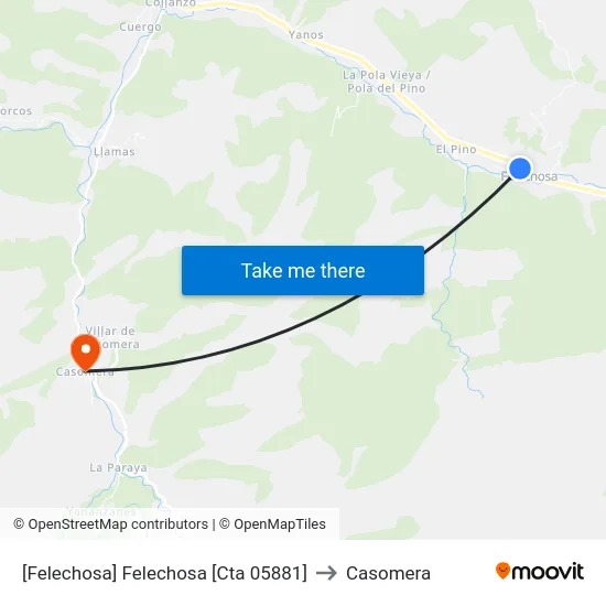 [Felechosa]  Felechosa [Cta 05881] to Casomera map