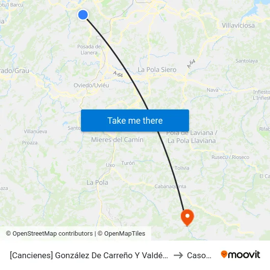 [Cancienes]  González De Carreño Y Valdés [Cta 06294] to Casomera map