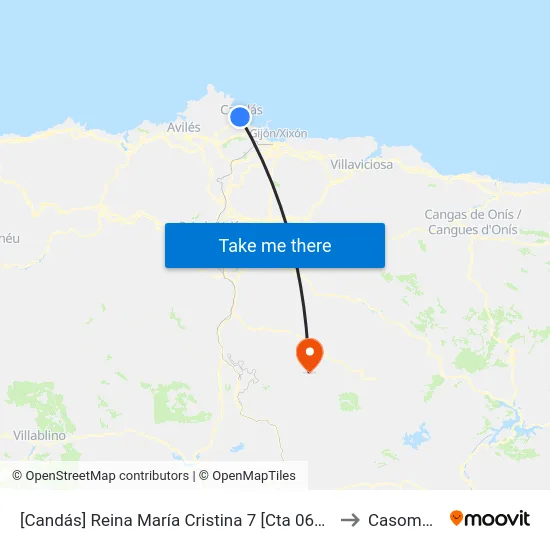 [Candás]  Reina María Cristina 7 [Cta 06339] to Casomera map