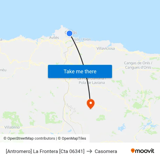 [Antromero]  La Frontera [Cta 06341] to Casomera map