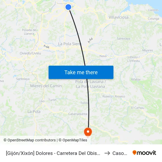 [Gijón/Xixón]  Dolores - Carretera Del Obispo [Cta 06679] to Casomera map