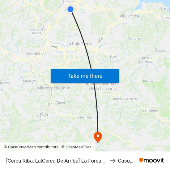 [Cerca Riba, La|Cerca De Arriba]  La Forcada [Cta 06732] to Casomera map