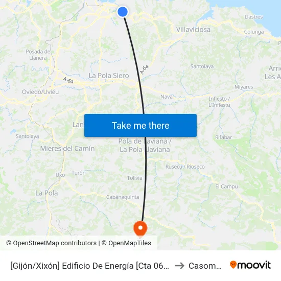 [Gijón/Xixón]  Edificio De Energía [Cta 06897] to Casomera map
