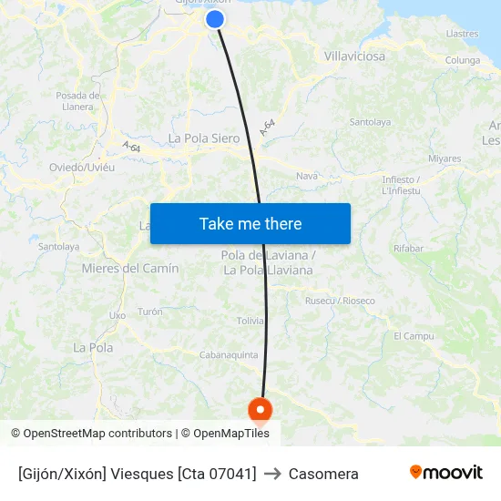 [Gijón/Xixón]  Viesques [Cta 07041] to Casomera map
