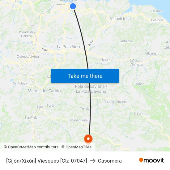 [Gijón/Xixón]  Viesques [Cta 07047] to Casomera map